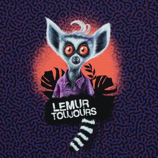 "Lemur Toujours by Thorsten Berger" (Baumwolljersey Panel lila)