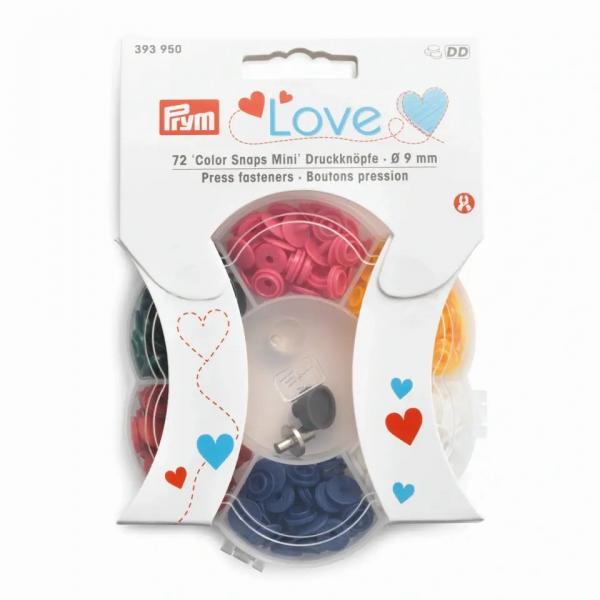 Prym Love, Druckknöpfe 'Color Snaps Mini' inkl. Werkzeug, 9mm, in 6 Farben