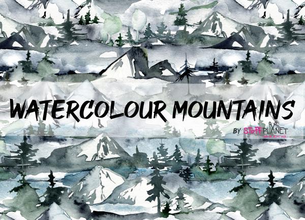 Watercolour Mountains (PAKET2x1.5m) Jersey & FT