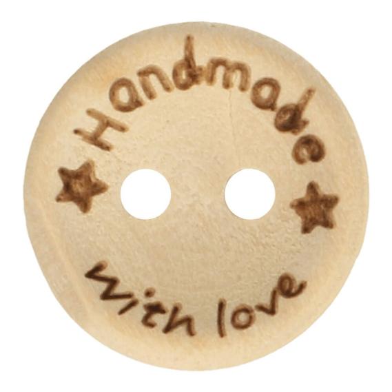 Holzknopf "Handmade with Love" 15mm