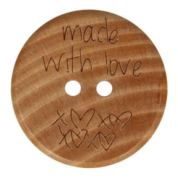 Holzknopf "Made with Love" 20mm