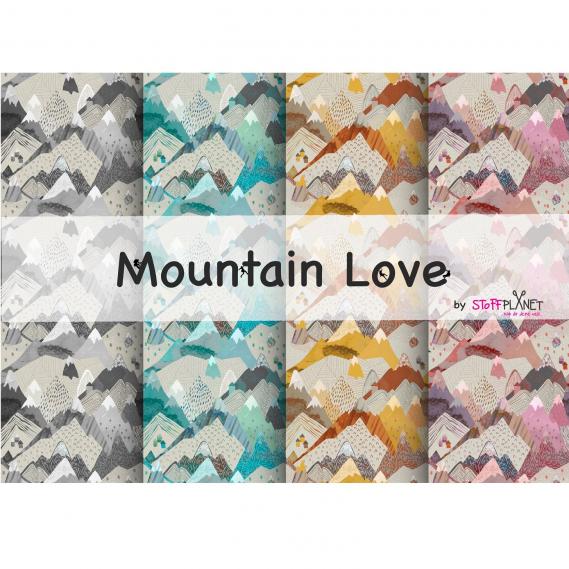 BIO Baumwolljersey Mountain Love (PAKET4x1m)