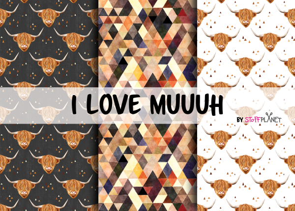 Baumwolljersey I Love Muuu (PAKET3x1m)