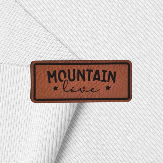Kunstlederlabel "Mountain Love mit Stern"