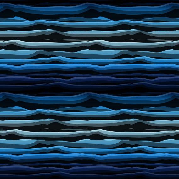 "Wavy Stripes" Blau (French Terry)