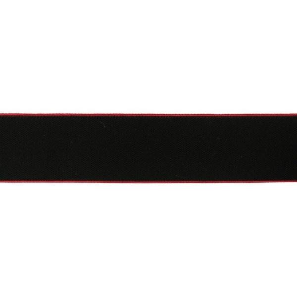 2 Meter Gummiband 40mm (Schwarz-Rot)