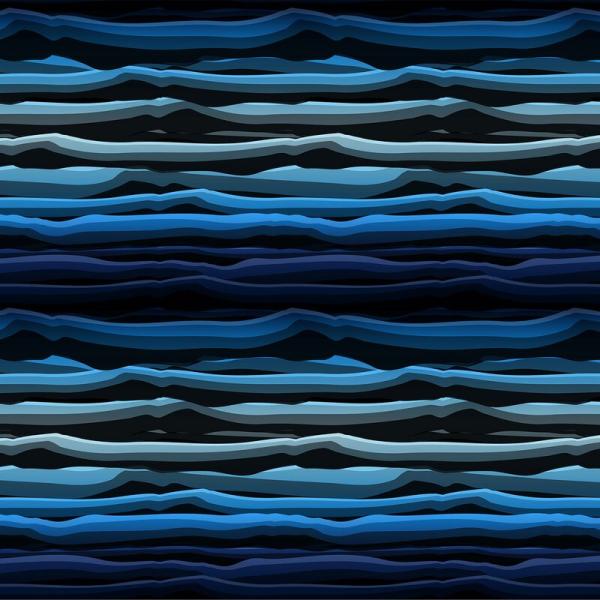 "Wavy Stripes" Blau (French Terry)